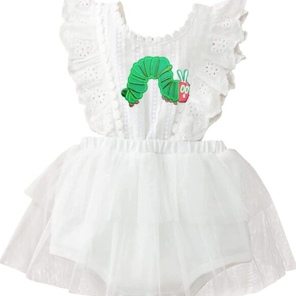 The Very Hungry Caterpillar Dress Birthday Outfit Clothes Caterpillar Romper - Picture 1 of 12